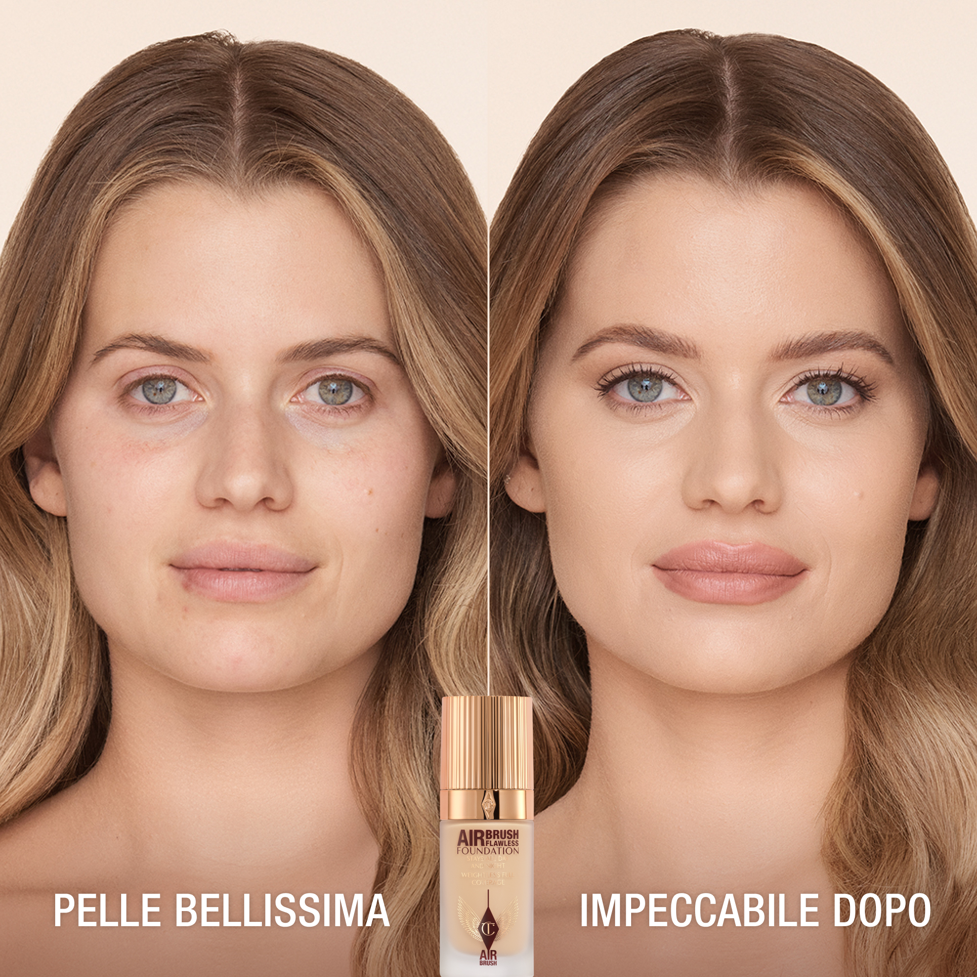 AIRBRUSH FLAWLESS FOUNDATION PRIMA E DOPO 4 NEUTRAL