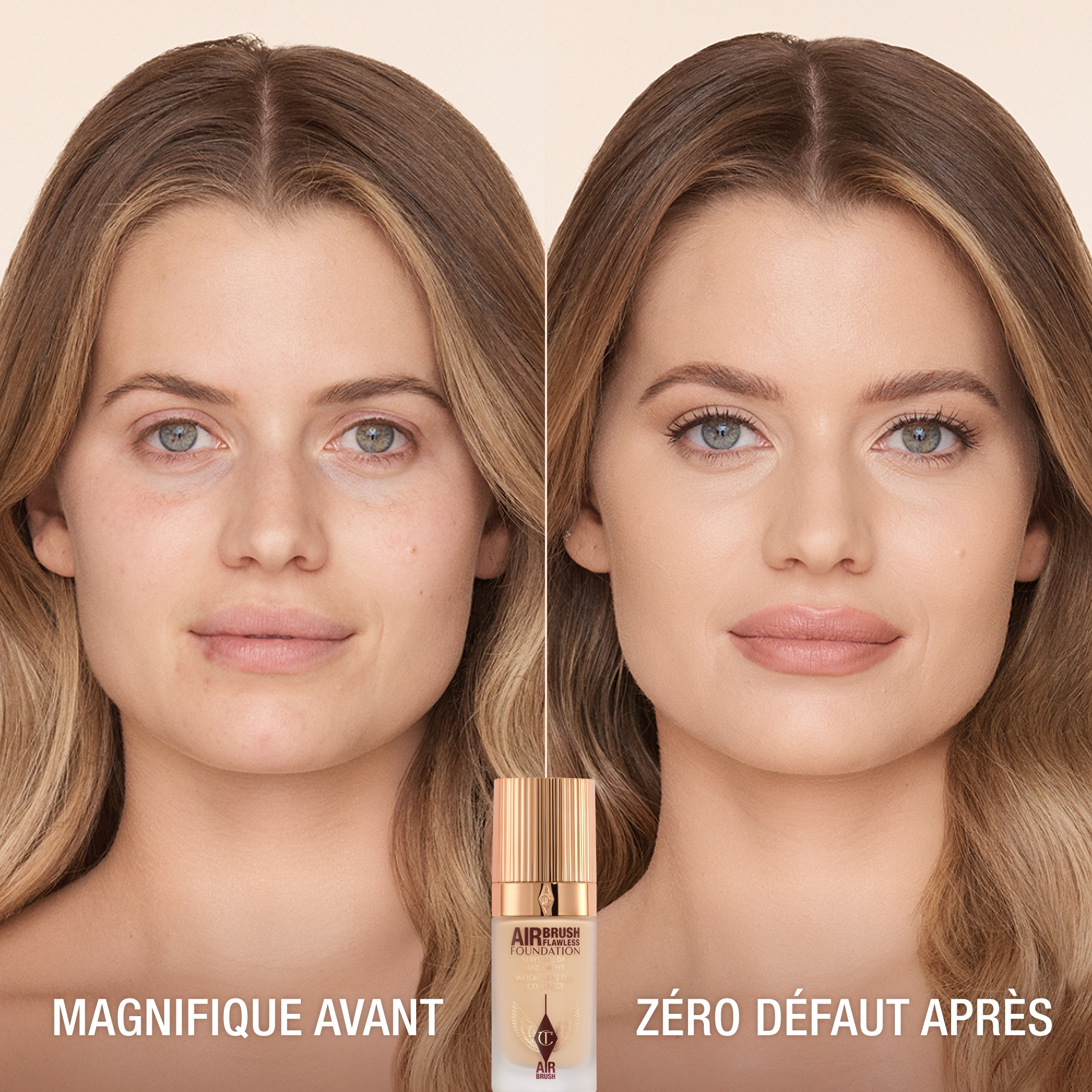 AVANT ET APRÈS DU AIRBRUSH FLAWLESS FOUNDATION 4 Neutral (Neutre)