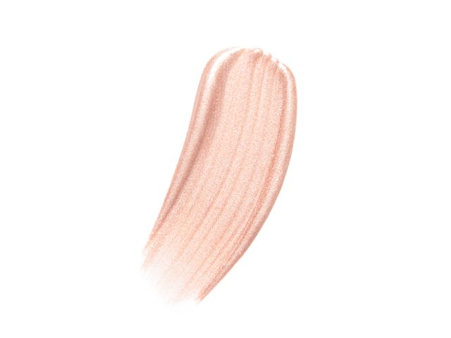 Swatch of a liquid highlighter-blush in a nude pink shade. 