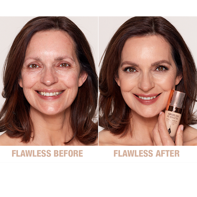Airbrush Flawless Foundation 6 warm before and after Airbrush Flawless Foundation 6 warm before and after