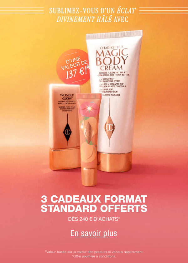 Sublimez-vous d'un éclat divinement hâlé avec 3 cadeaux format standard offerts