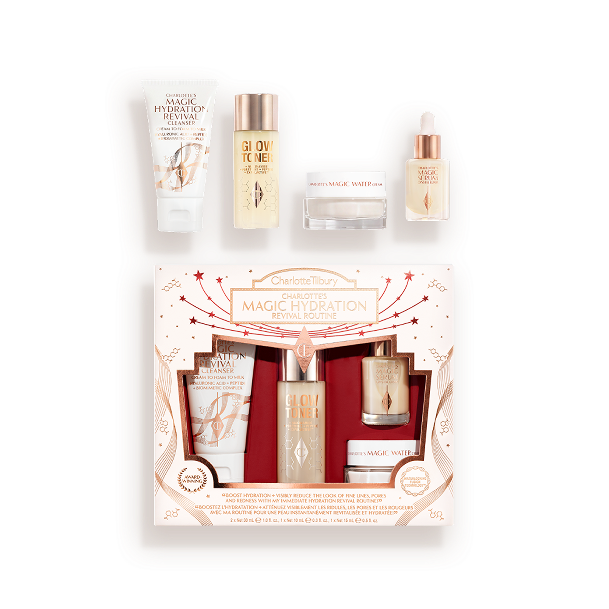 Packshot with Products CHARLOTTE-S MAGIC HYDRATION REVIVAL ROUTINE