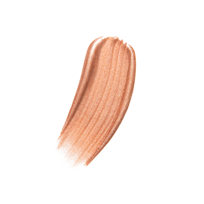 swatch of a pinky-peach liquid highlighter with very fine shimmer. 