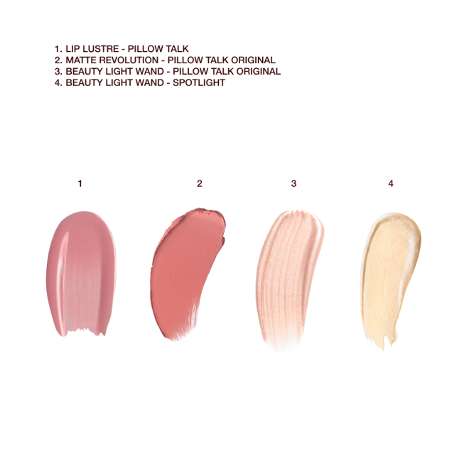 Pillow Talk Iconic Lip and Cheek Secrets swatches