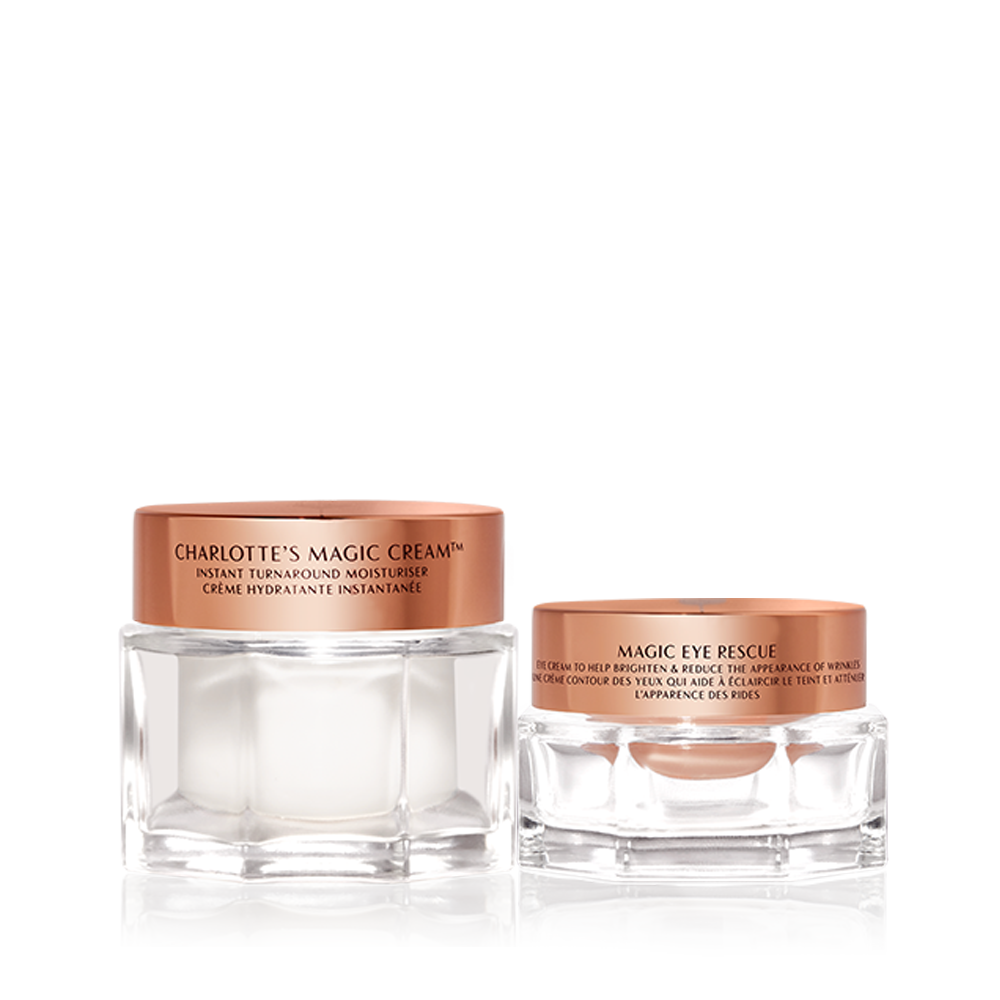 Charlotte's Hydration & Radiance Skin Duo includes Charlotte's Magic Cream and Magic Eye Rescue eye cream