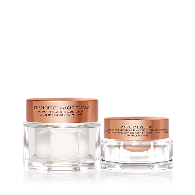 Charlotte's Hydration & Radiance Skin Duo includes Charlotte's Magic Cream and Magic Eye Rescue eye cream