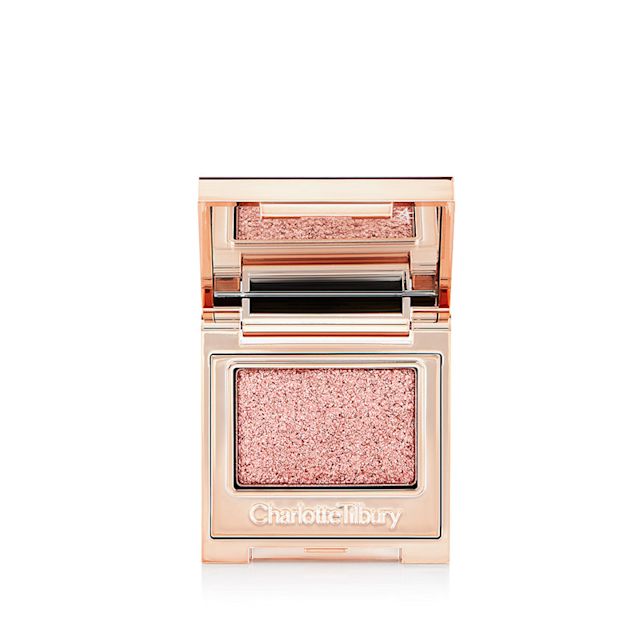 Hypnotising Pop Shots in Pillow Talk Diamonds, a multichrome, colour-shifting, rose-gold eyeshadow