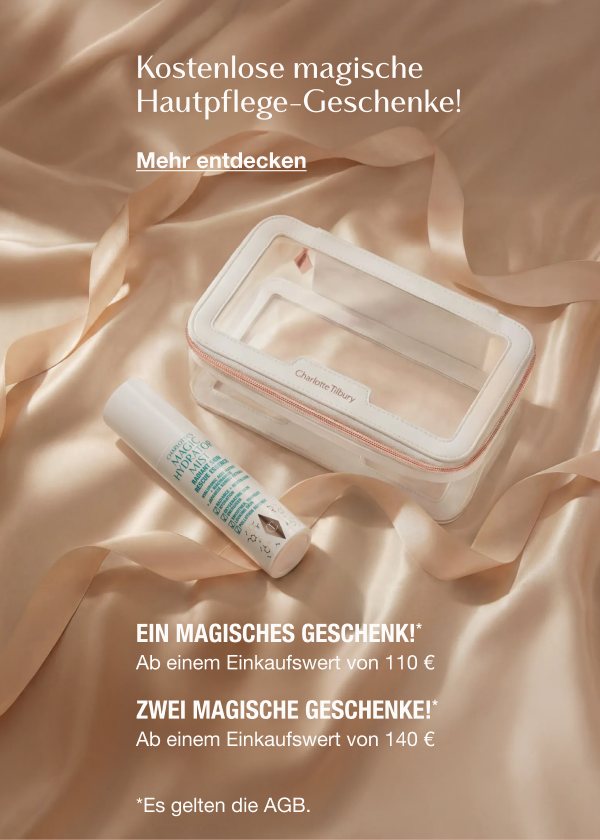 Kostenlose magische Hautpflege-Geschenke!    [IM WERT VON 42 €!] EIN MAGISCHES GESCHENK!*  Ab einem Einkaufswert von 110 €      ZWEI MAGISCHE GESCHENKE!*   ab 140 € Einkaufswert  <Mehr entdecken>