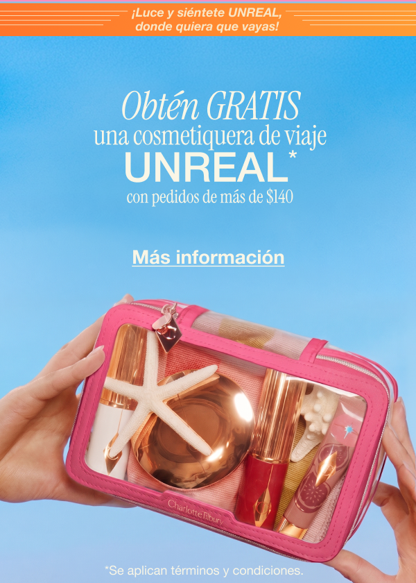 ¡Luce y siéntete UNREAL, dondequiera que vayas! Obtén GRATIS una cosmetiquera de viaje Unreal*