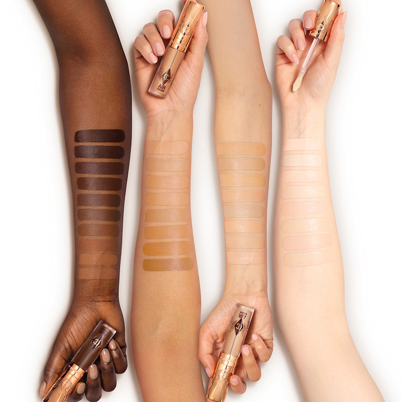 Airbrush Concealer arm swatches all shades