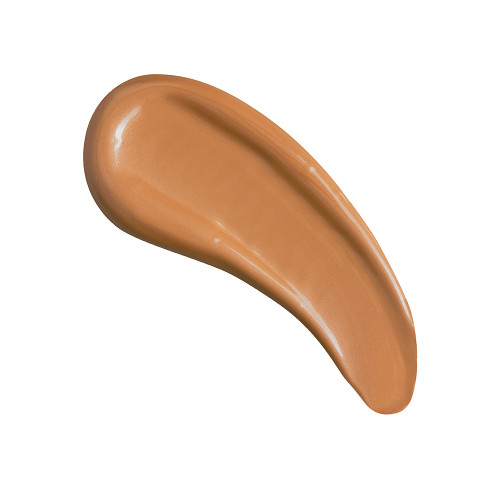 Swatch of a glowy, luminous primer in a milk-chocolate-brown shade.