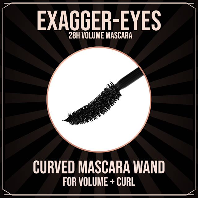 Exagger-Eyes Mascara curved mascara wand for long-lasting 28-hour volume and curl