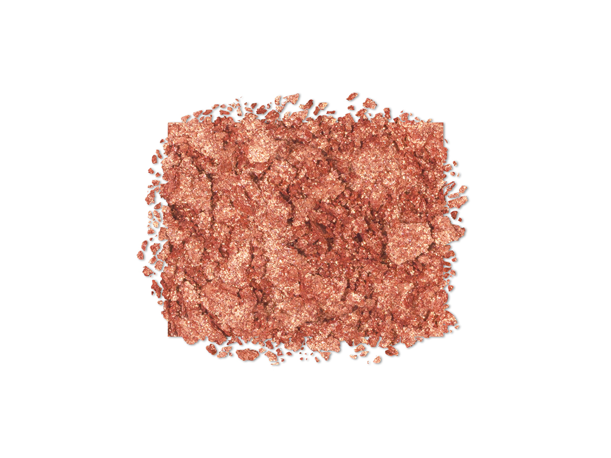 Swatch of rose-copper-coloured powder eye shadow.