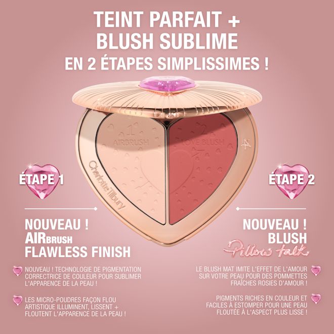 FR PT-PDP-Infographic-2000x2000-1 Pillow Talk Beauty Soulmates Face Palette in Flawless Peach: Peach Setting Powder + Blush