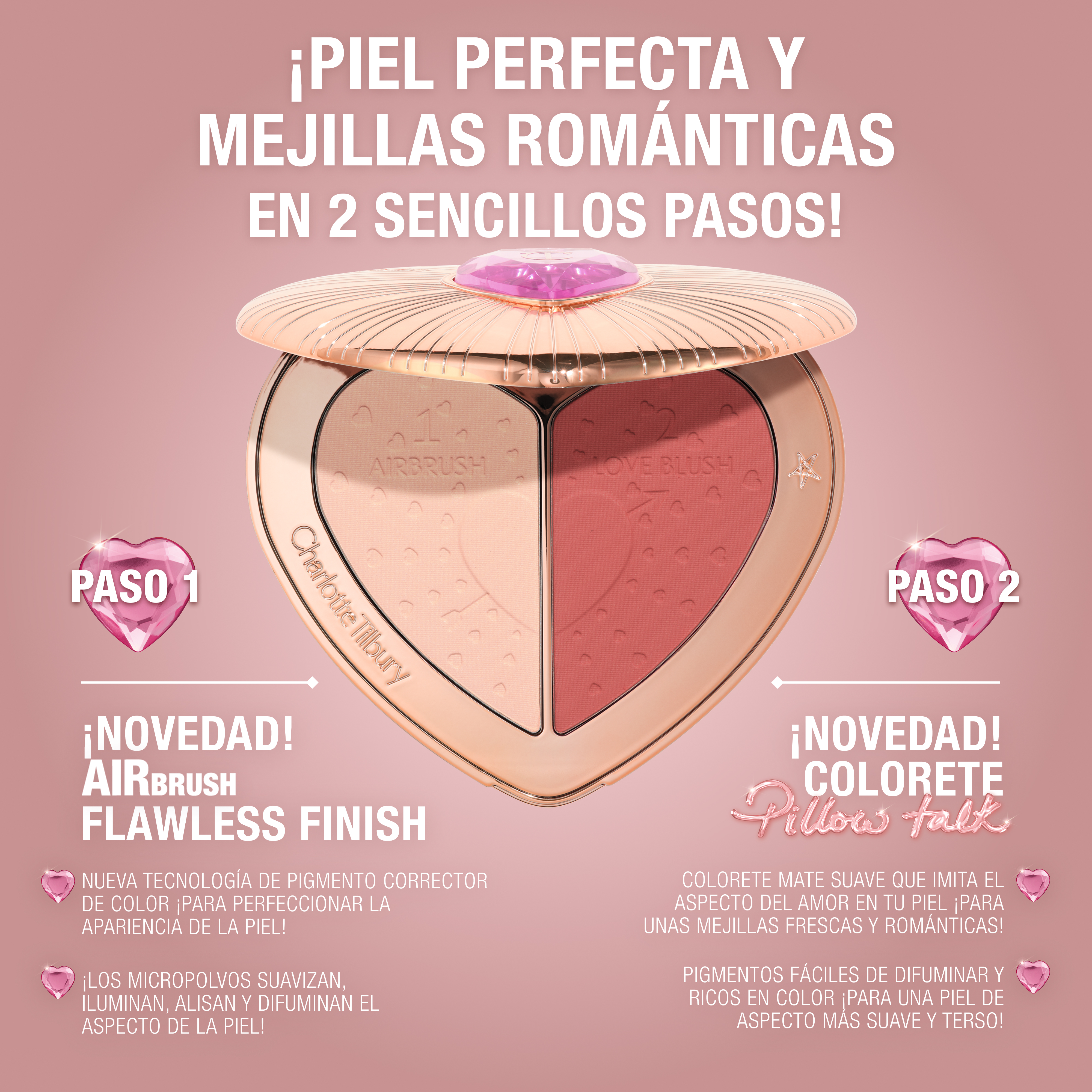 Pillow Talk Beauty Soulmates Face Palette in Flawless Peach: Peach Setting Powder + Blush