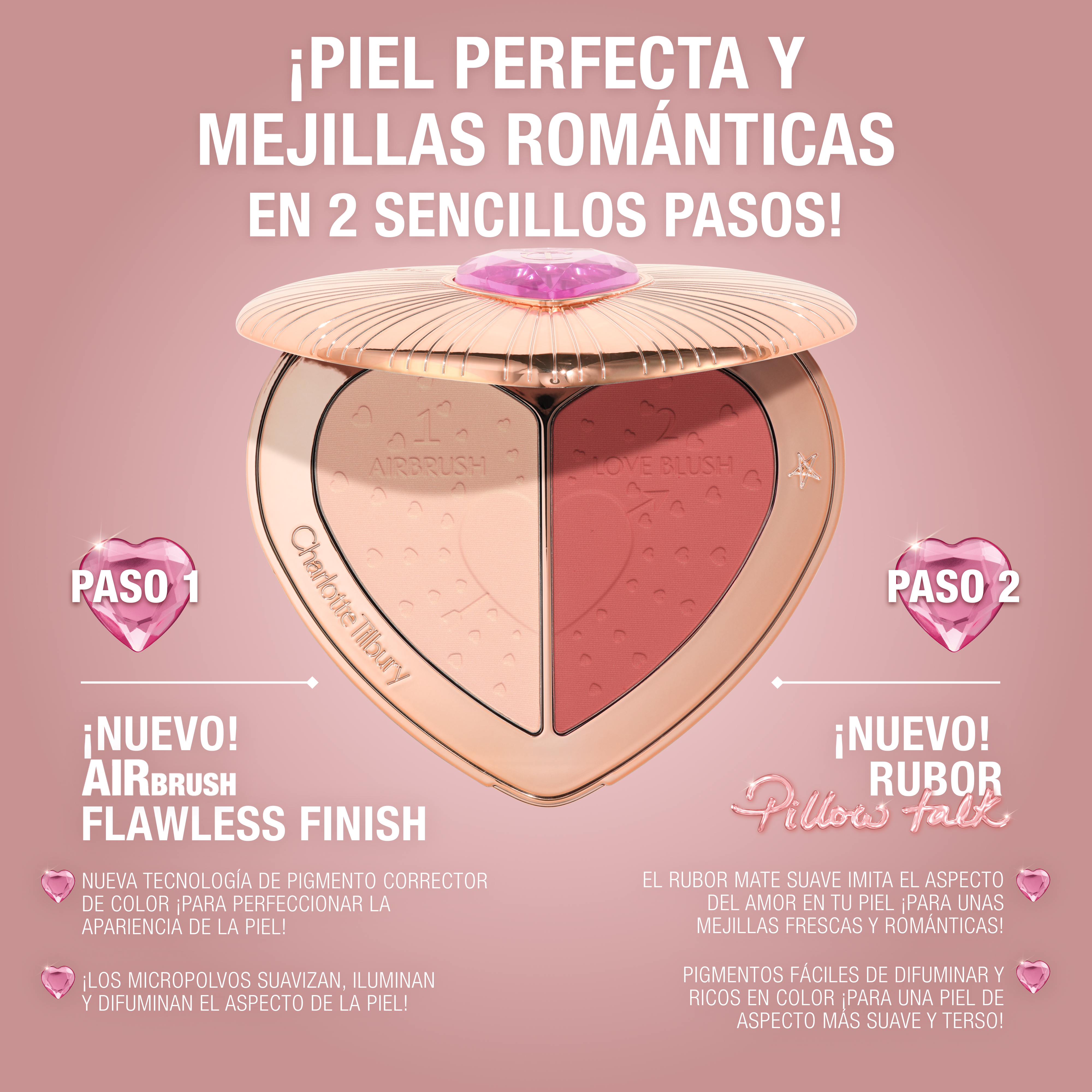 Pillow Talk Beauty Soulmates Face Palette in Flawless Peach: Peach Setting Powder + Blush