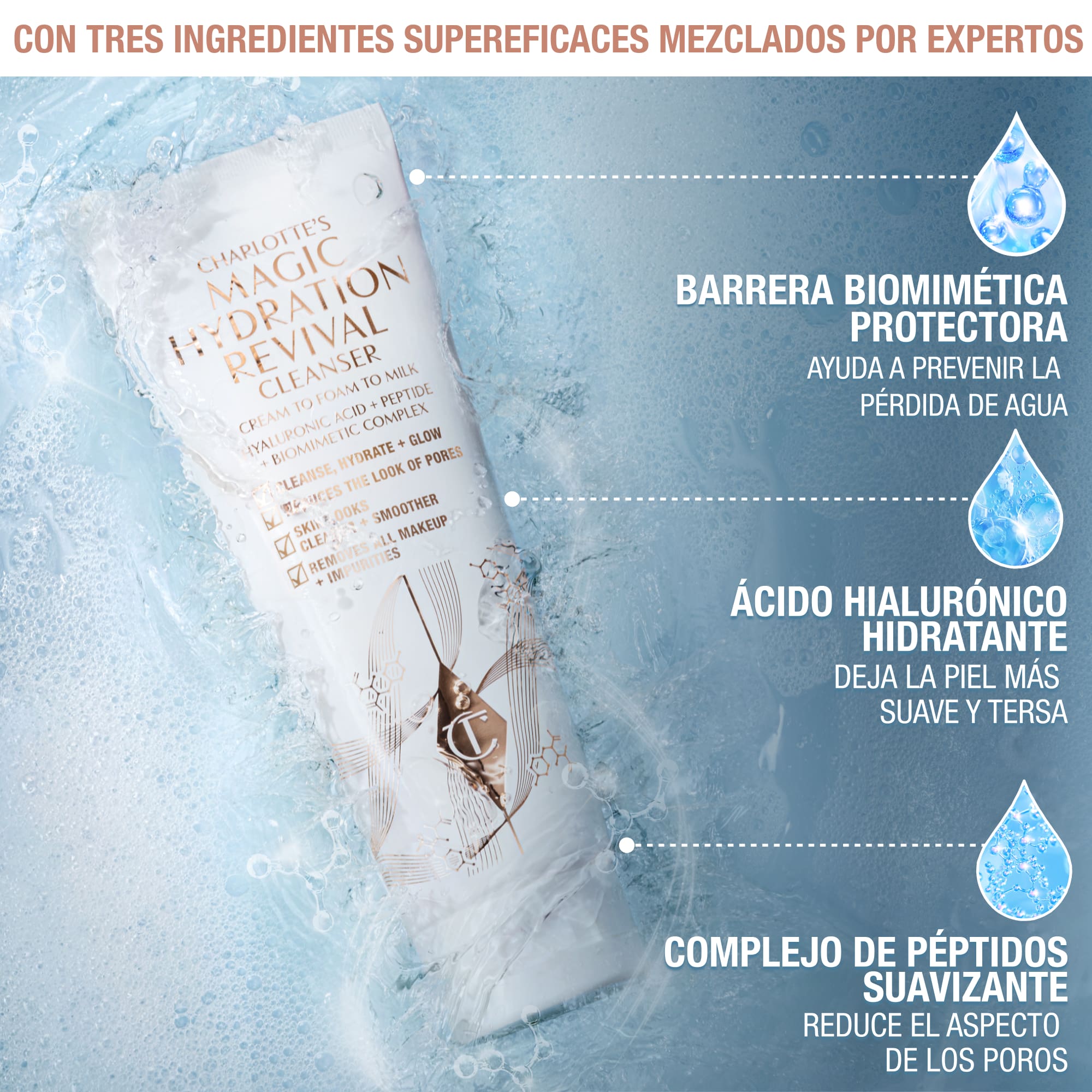Ingredientes del limpiador Charlotte's Magic Hydration Revival Cleanser