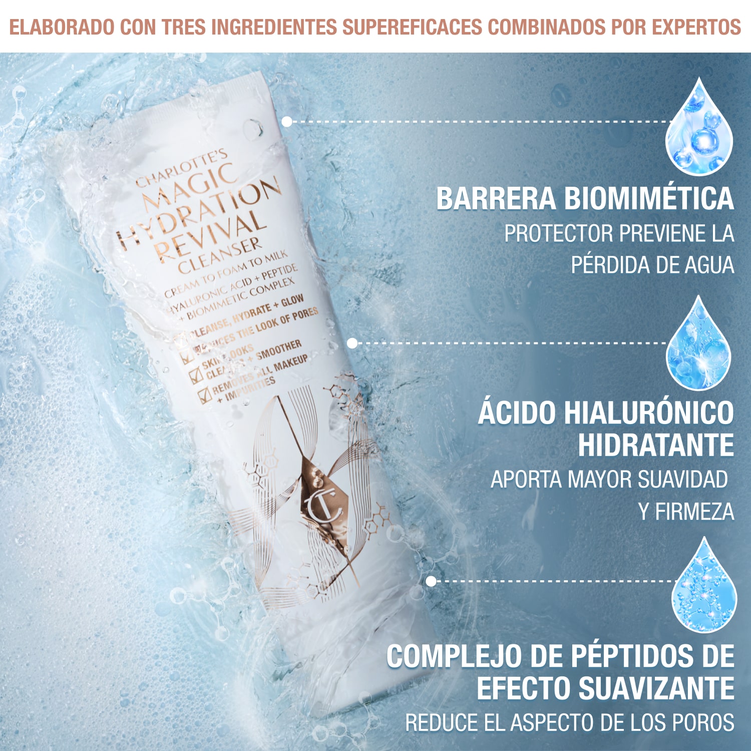 Ingredientes del limpiador revitalizante Charlotte's Magic Hydration Revival Cleanser