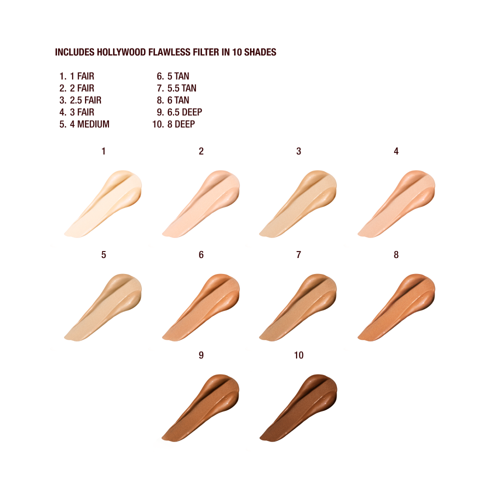 Swatches of Flawless Filter for the Platinum Tier bundle