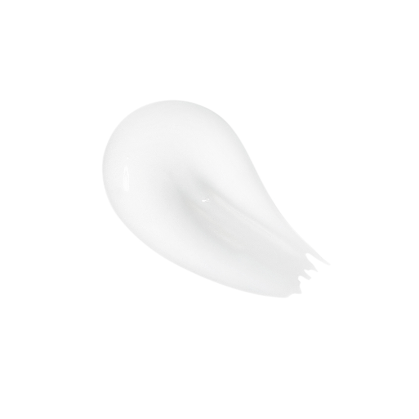 Small pea-sized amount swatch of a pearlyw-white creamy eye serum.