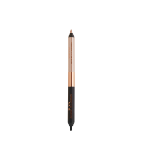 Black and champagne-nude eyeliner duo pencil in nude beige and black-colour scheme. 