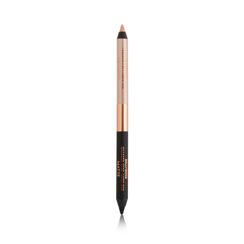 Black and champagne-nude eyeliner duo pencil in nude beige and black-colour scheme. 