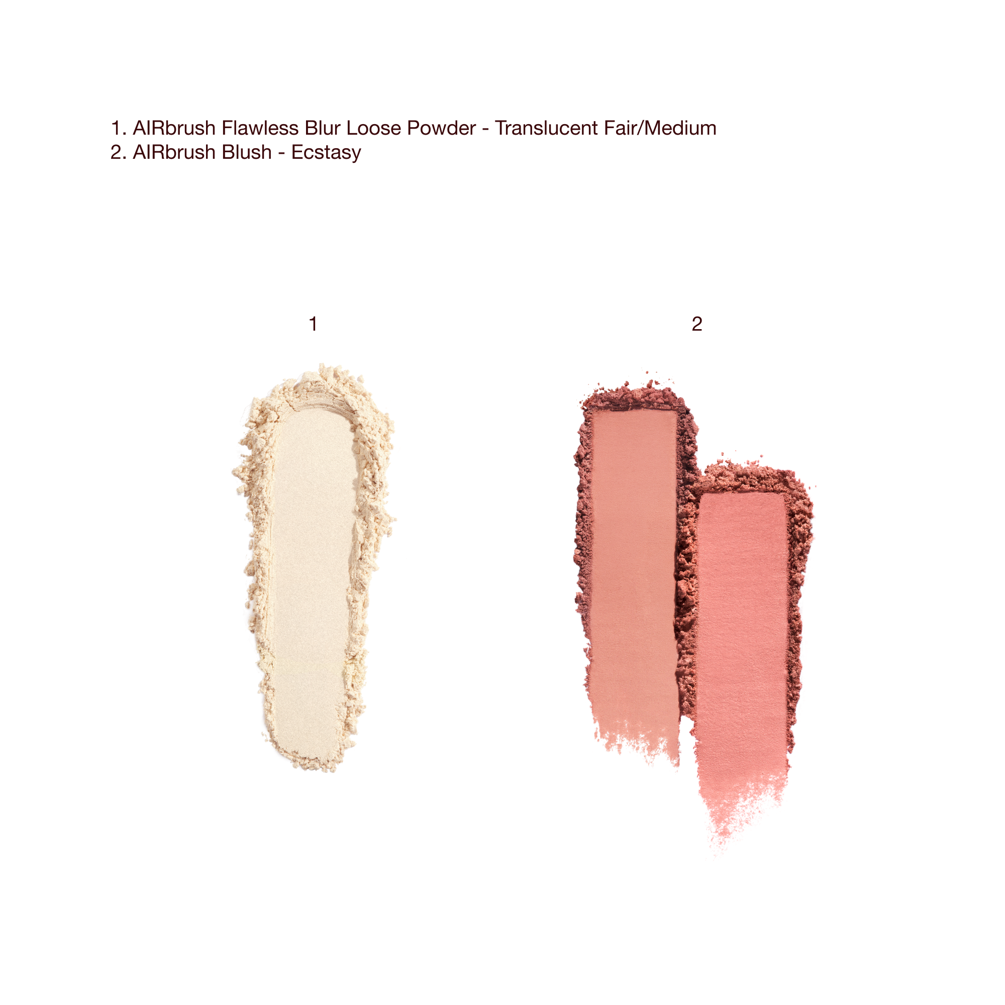 AIRBRUSH FLAWLESS POWDER, BLUSH & TOOLS SWATCHES