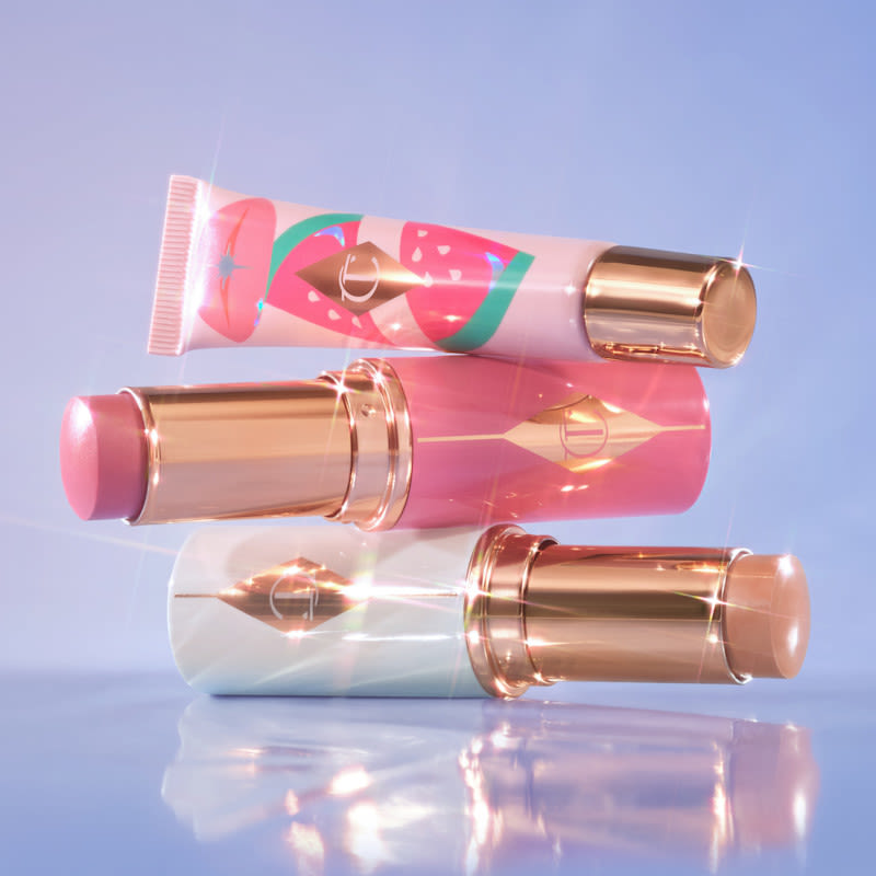Unreal makeup collection with stick foundation, cream blush stick and lip oil