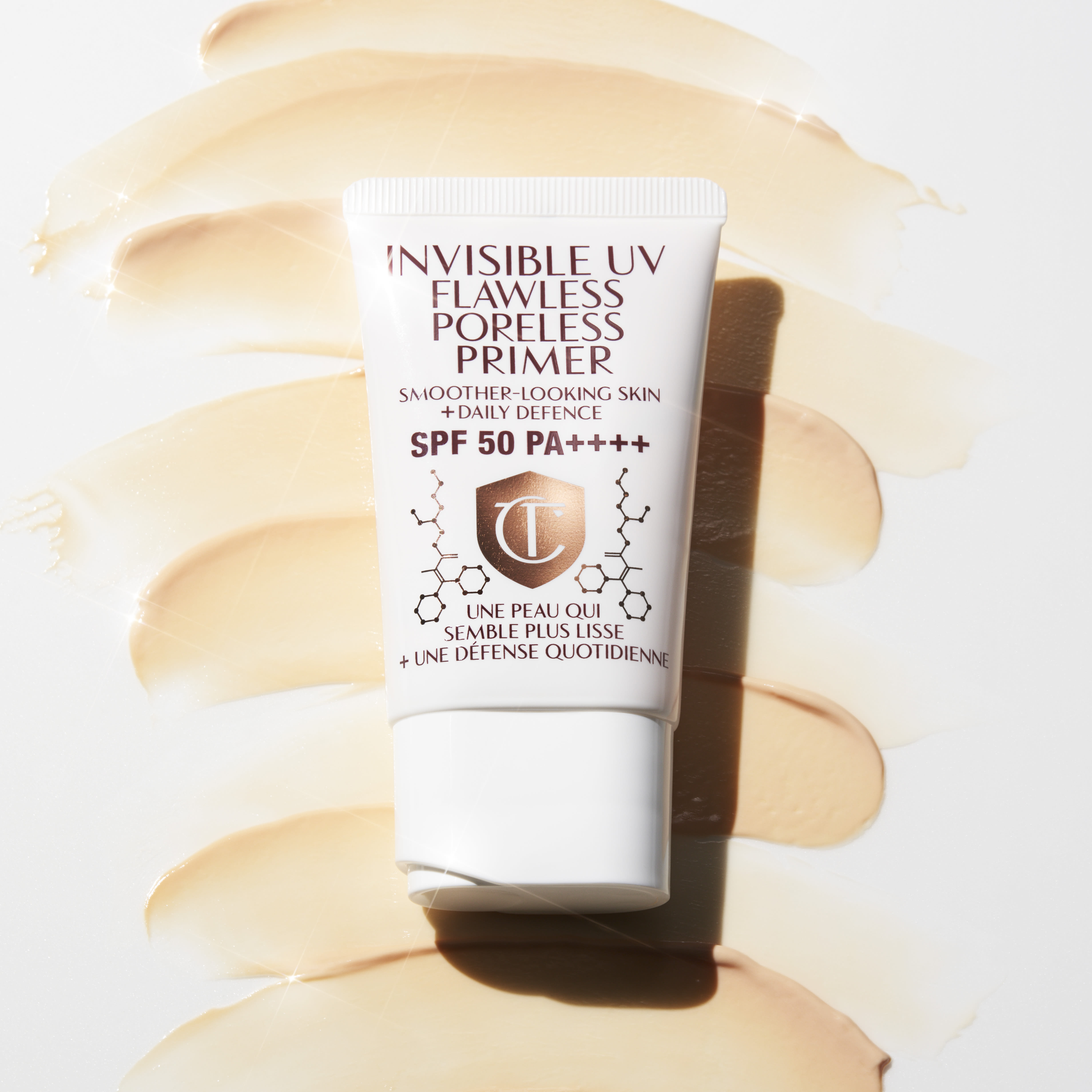 Invisible UV Flawless Poreless Primer SPF50 with texture swatch