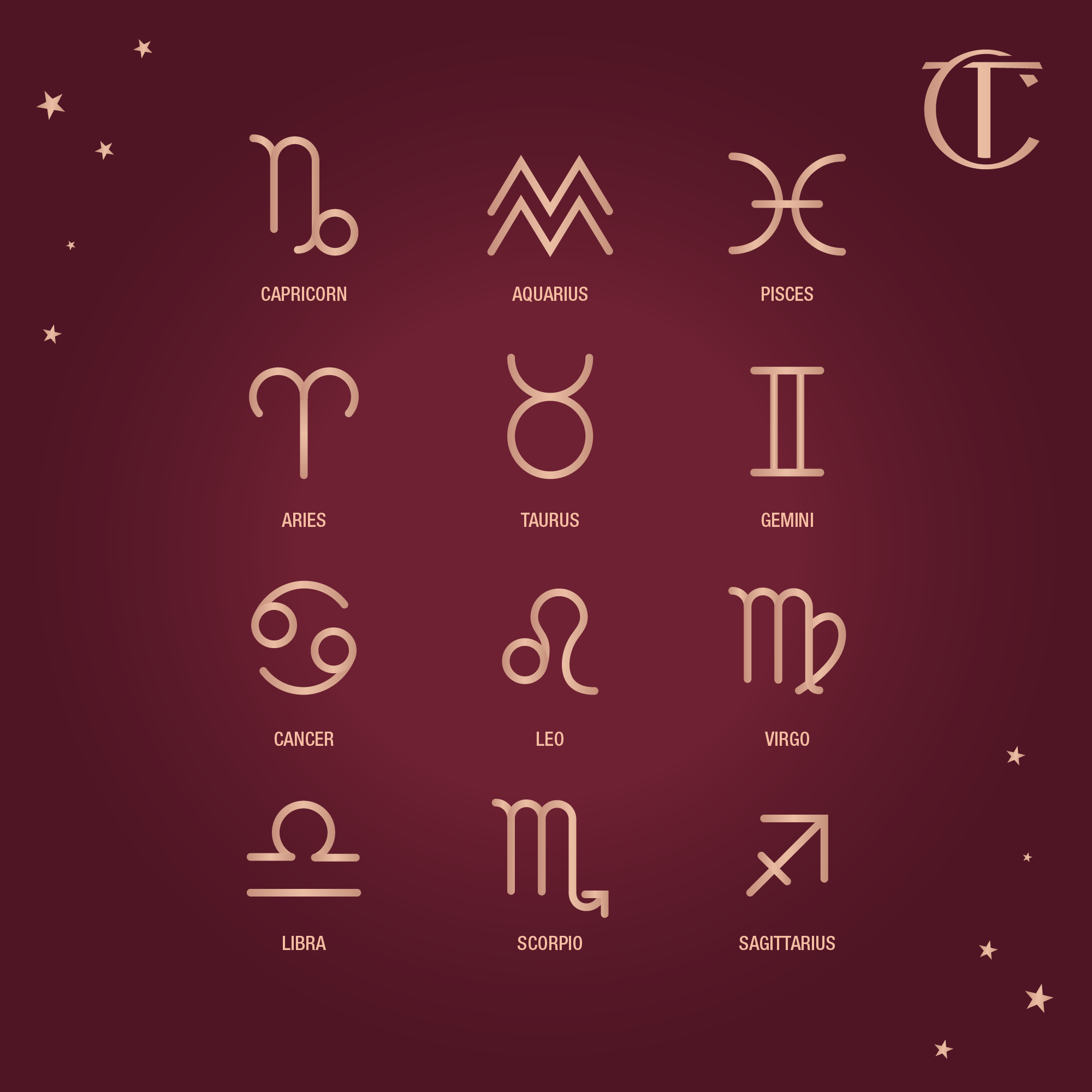 Horoscope zodiac symbol for all star signs October 2024