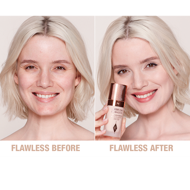 Airbrush Flawless Foundation Before and After Model Airbrush Flawless Foundation Before and After Model