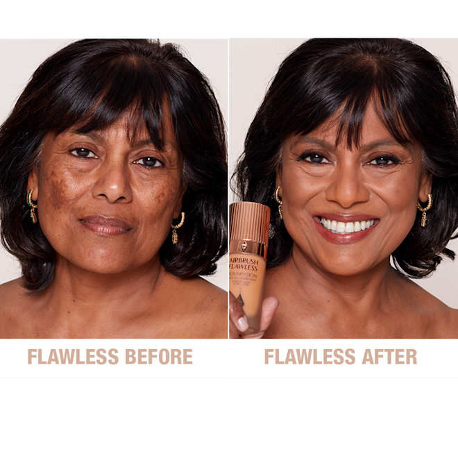 Airbrush Flawless Foundation 11 Warm Before and After Airbrush Flawless Foundation 11 Warm Before and After