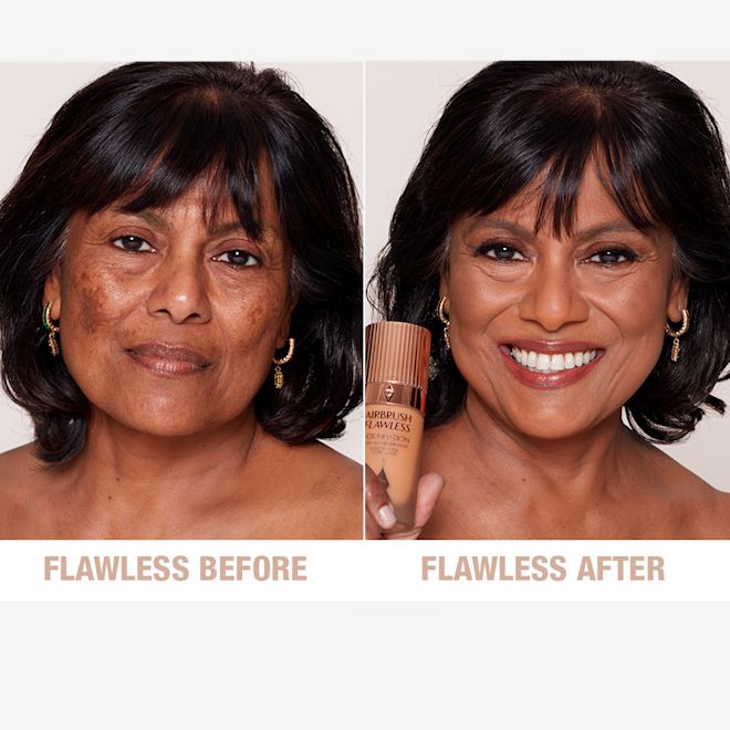 Airbrush Flawless Foundation 11 Warm Before and After Airbrush Flawless Foundation 11 Warm Before and After