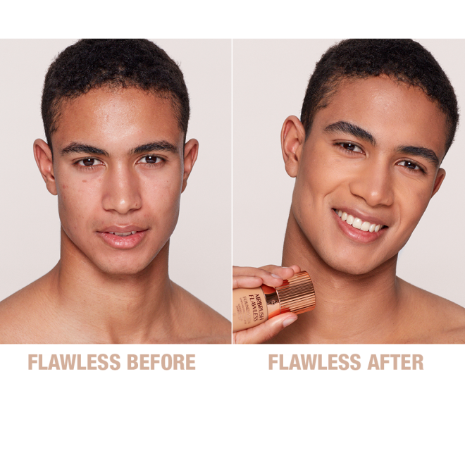 Airbrush Flawless Finish Foundation 8 warm before and after