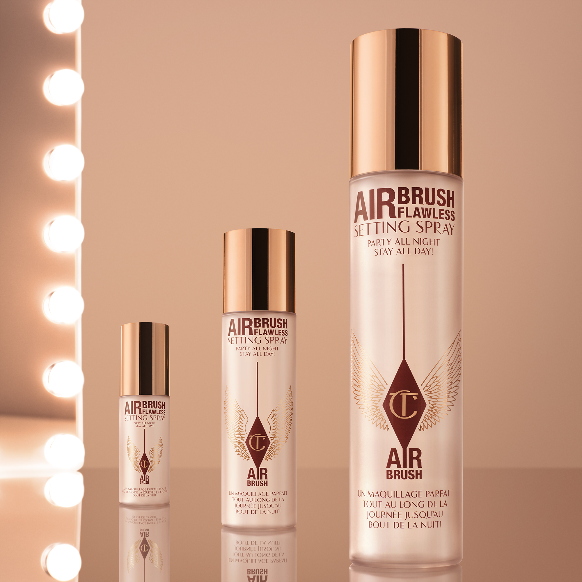 All three sizes of Airbrush Flawless Setting Spray