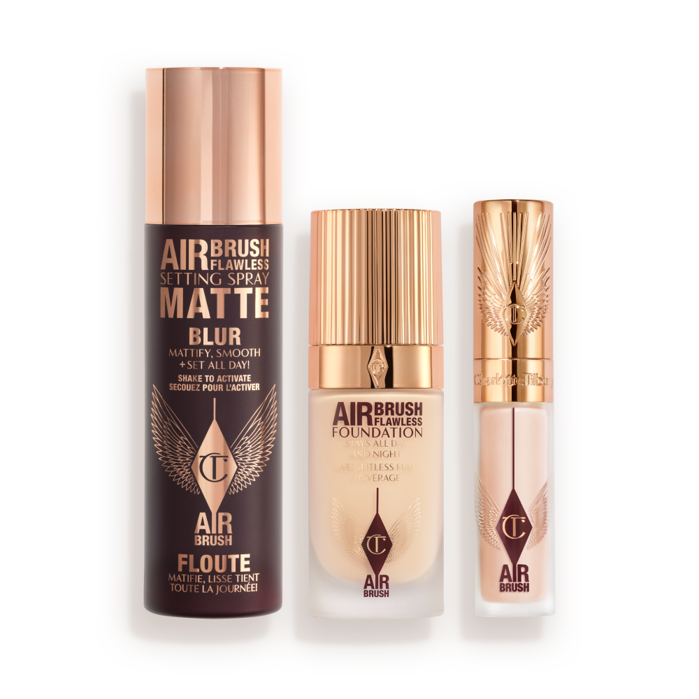 Airbrush Concealer + Airbrush Foundation + Matte Setting spray bundle packshot