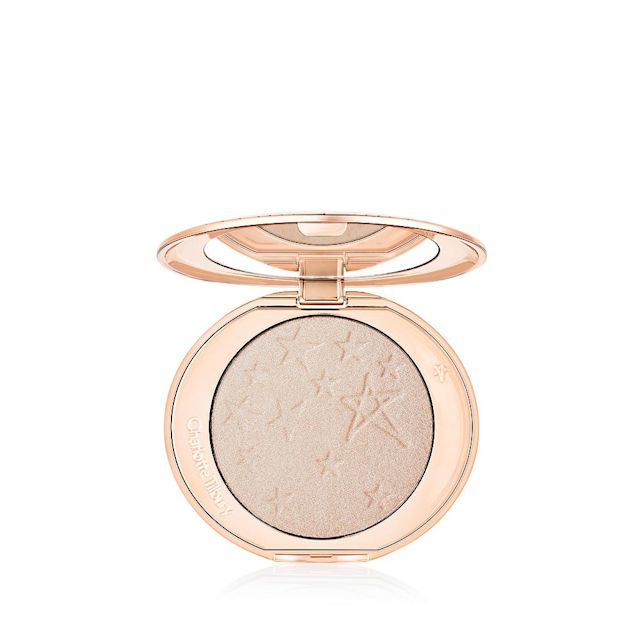 Charlotte's Hollywood Glow Glide Face Architect Highlighter in Moonlit Glow, an icy pressed highlighter