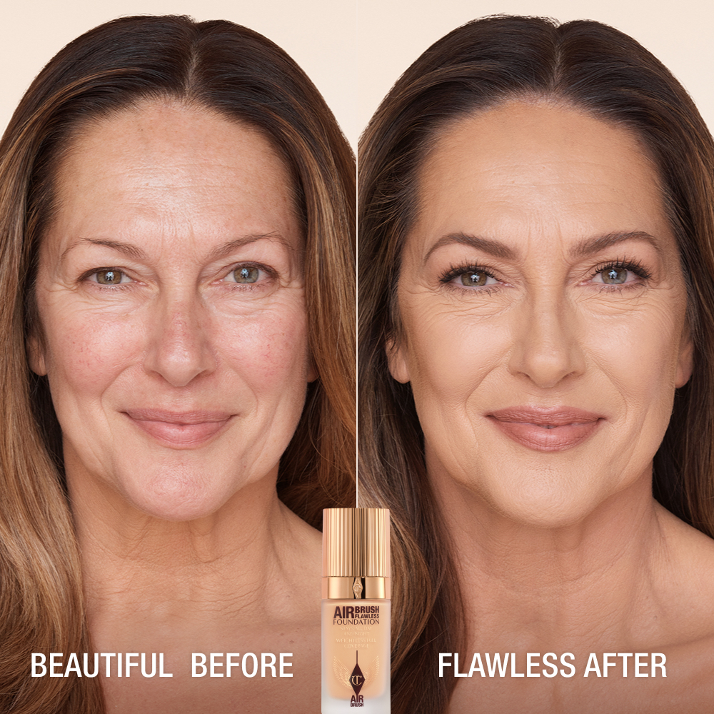 AIRBRUSH FLAWLESS FOUNDATION BEFORE AND AFTER 6 COOL