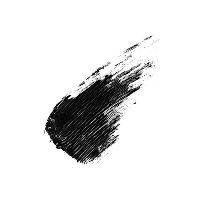 Pillow Talk Mascara swatch Swatch of jet-black mascara.