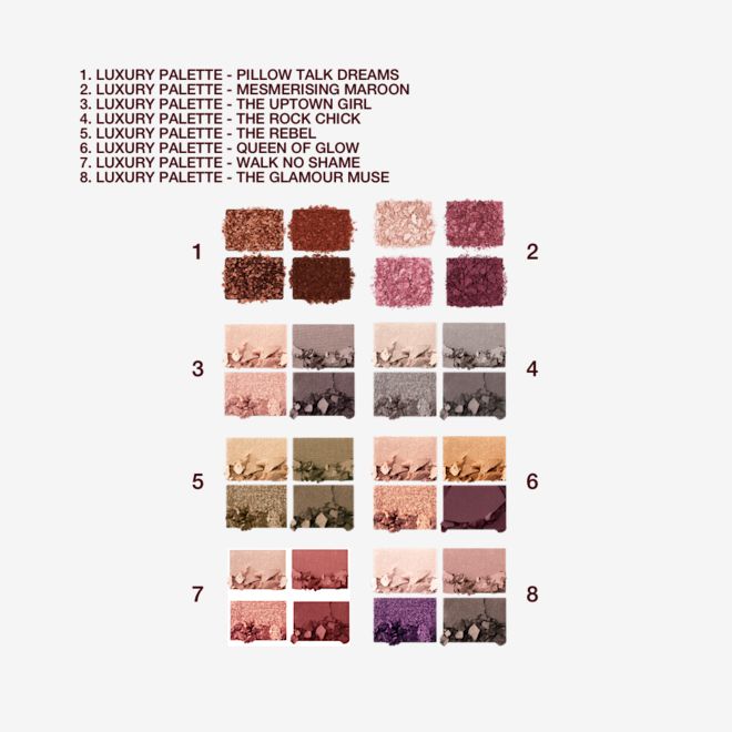 LUXURY PALETTE SWATCHES LUXURY PALETTE SWATCHES