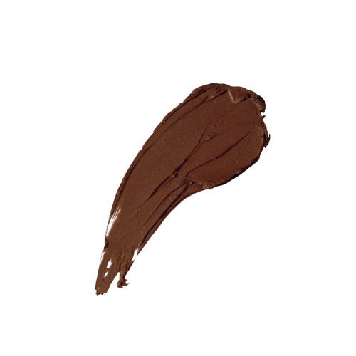 Swatch of a hydrating cream bronzer in a black-brown shade.