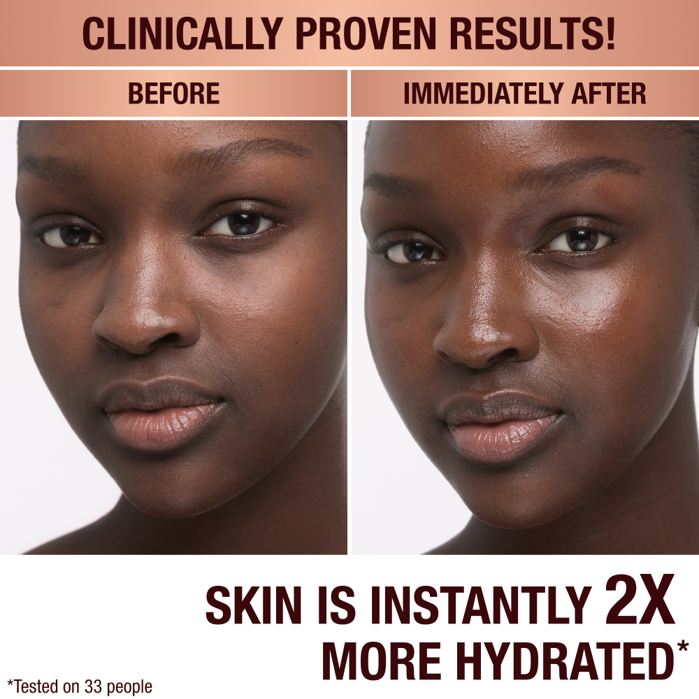 Magic Cream application on model before and after