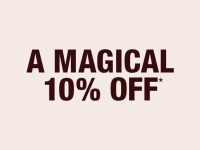 A banner with text that reads, 'A magical 10% off'.