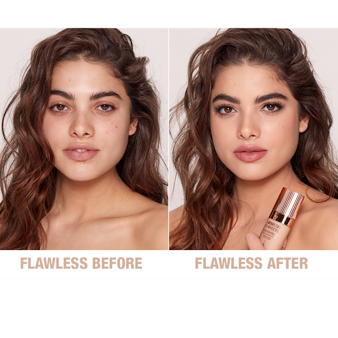 Airbrush Flawless Foundation 5 neutral before and after Airbrush Flawless Foundation 5 neutral before and after