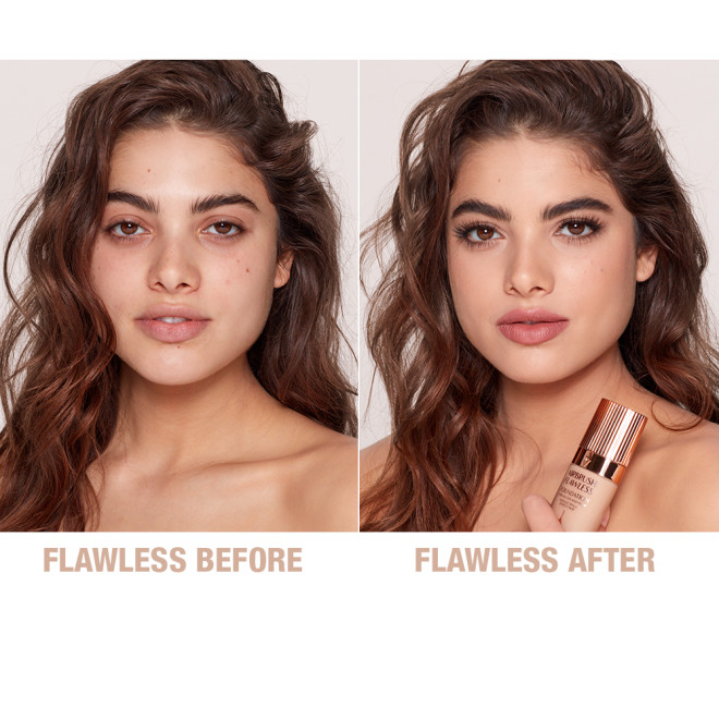 Airbrush Flawless Foundation 5 neutral before and after
