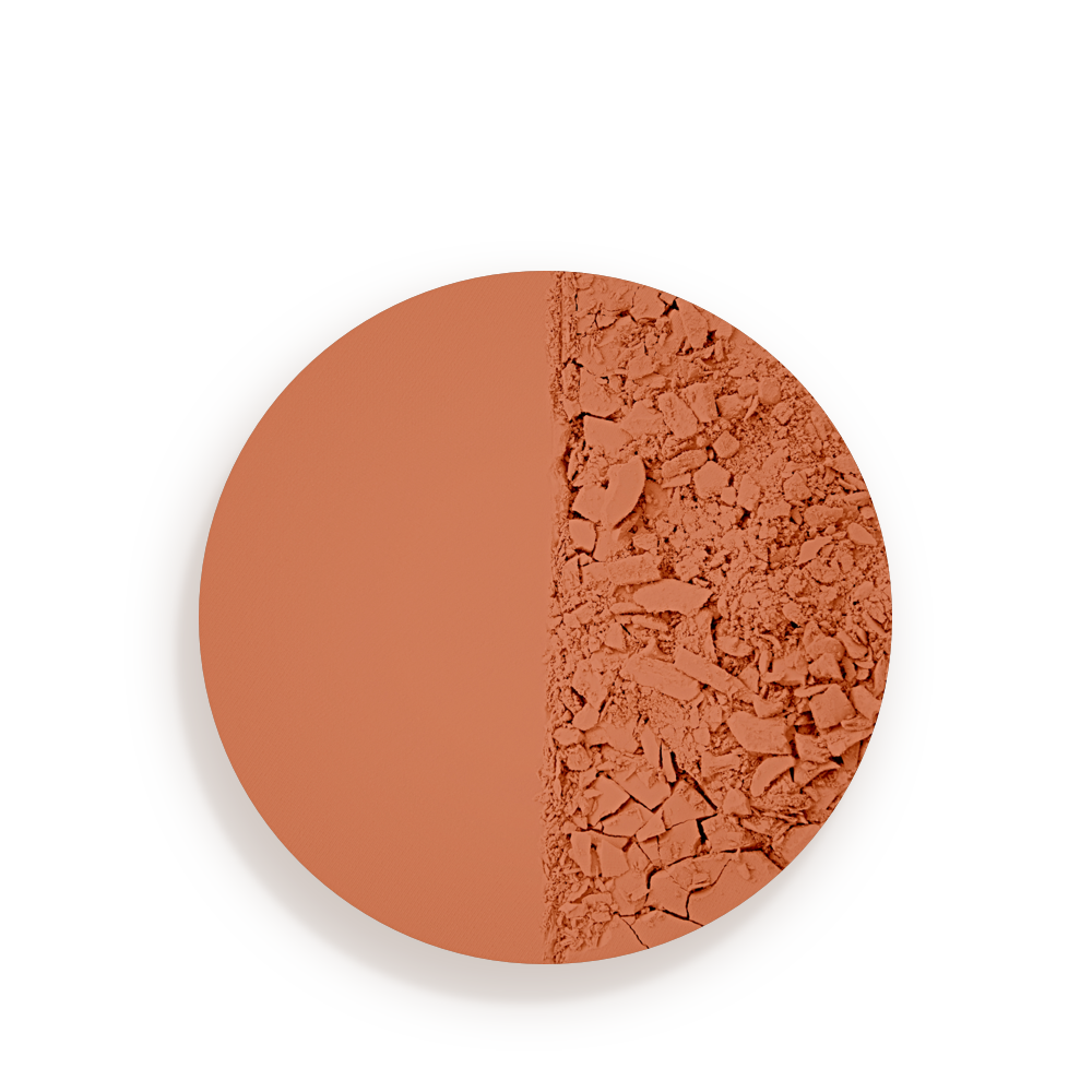 Swatch of a red-clay-brown-coloured setting powder compact.