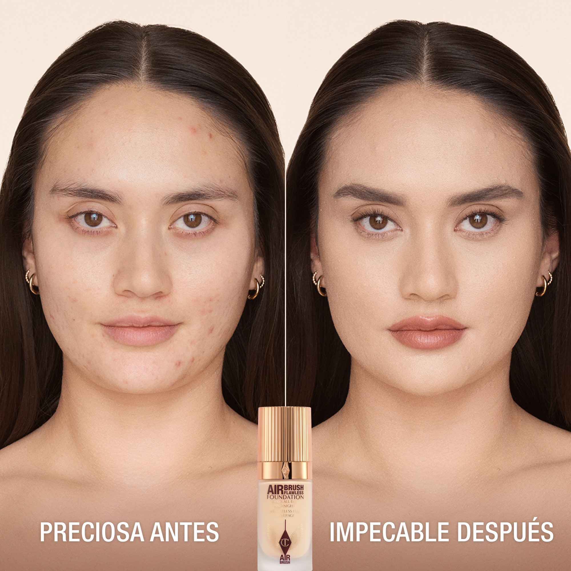 Modelo con Airbrush Flawless Foundation en 3 Neutral