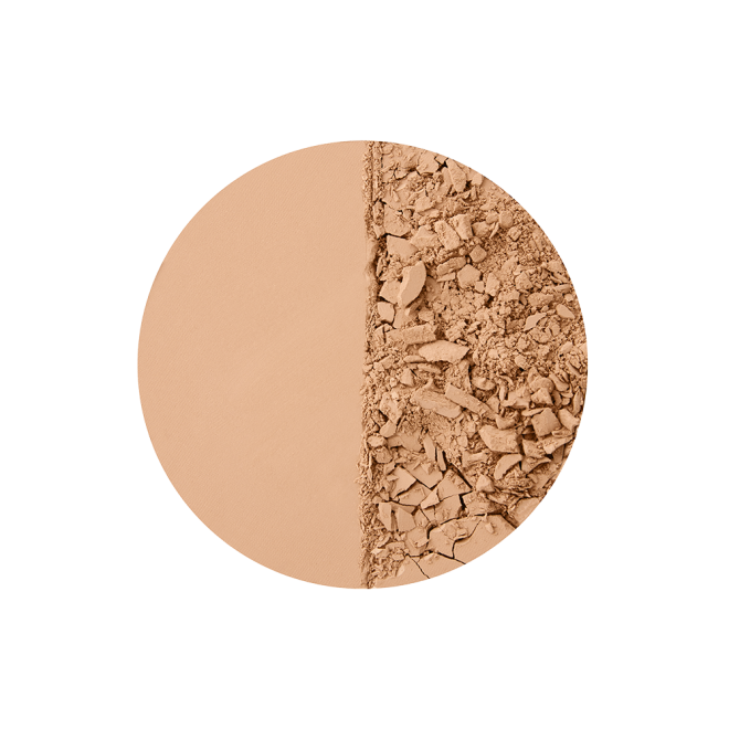 Swatch of a fawn-coloured powder bronzer for fair tones.