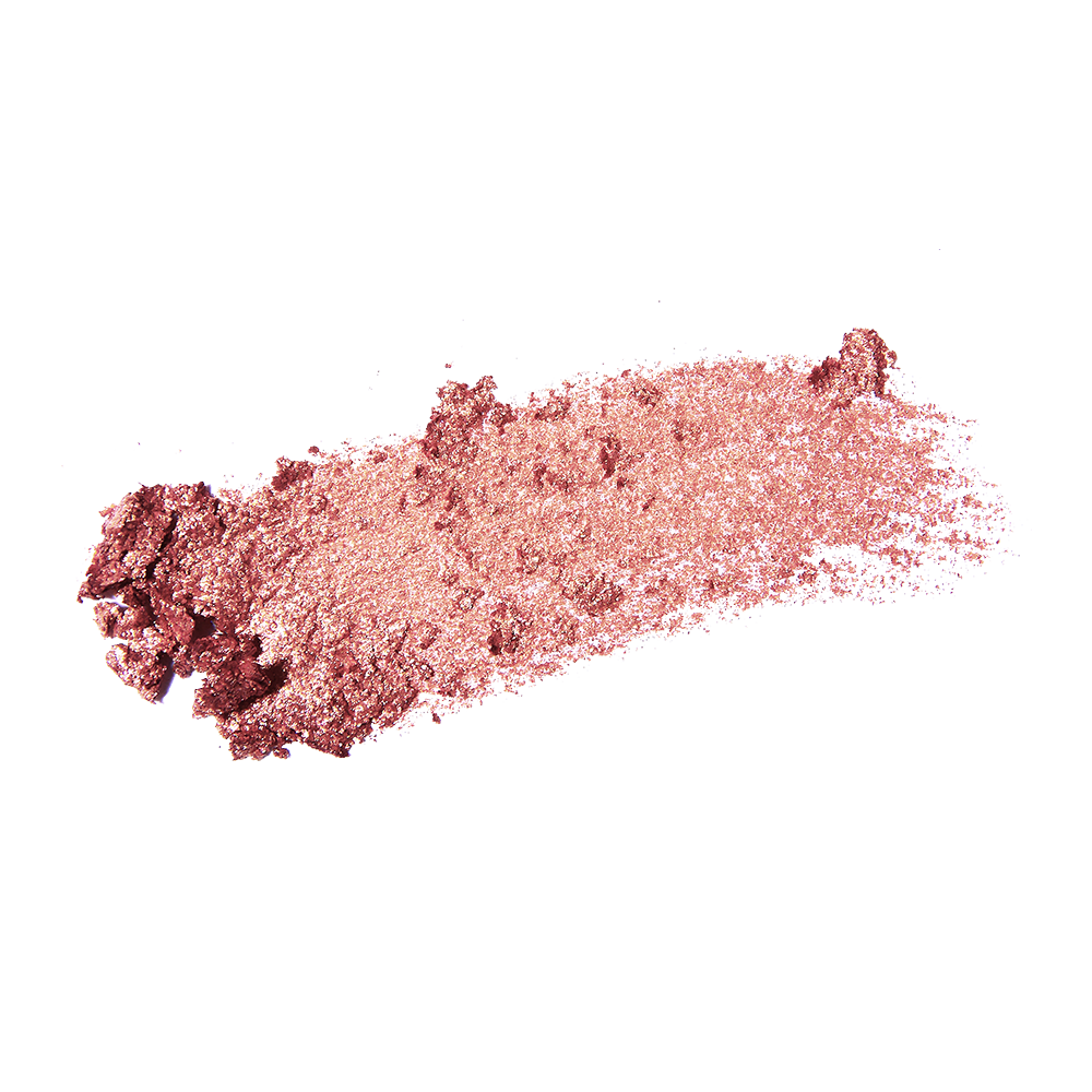 Swatch of an eyeshadow pigment in a berry-pink shade.