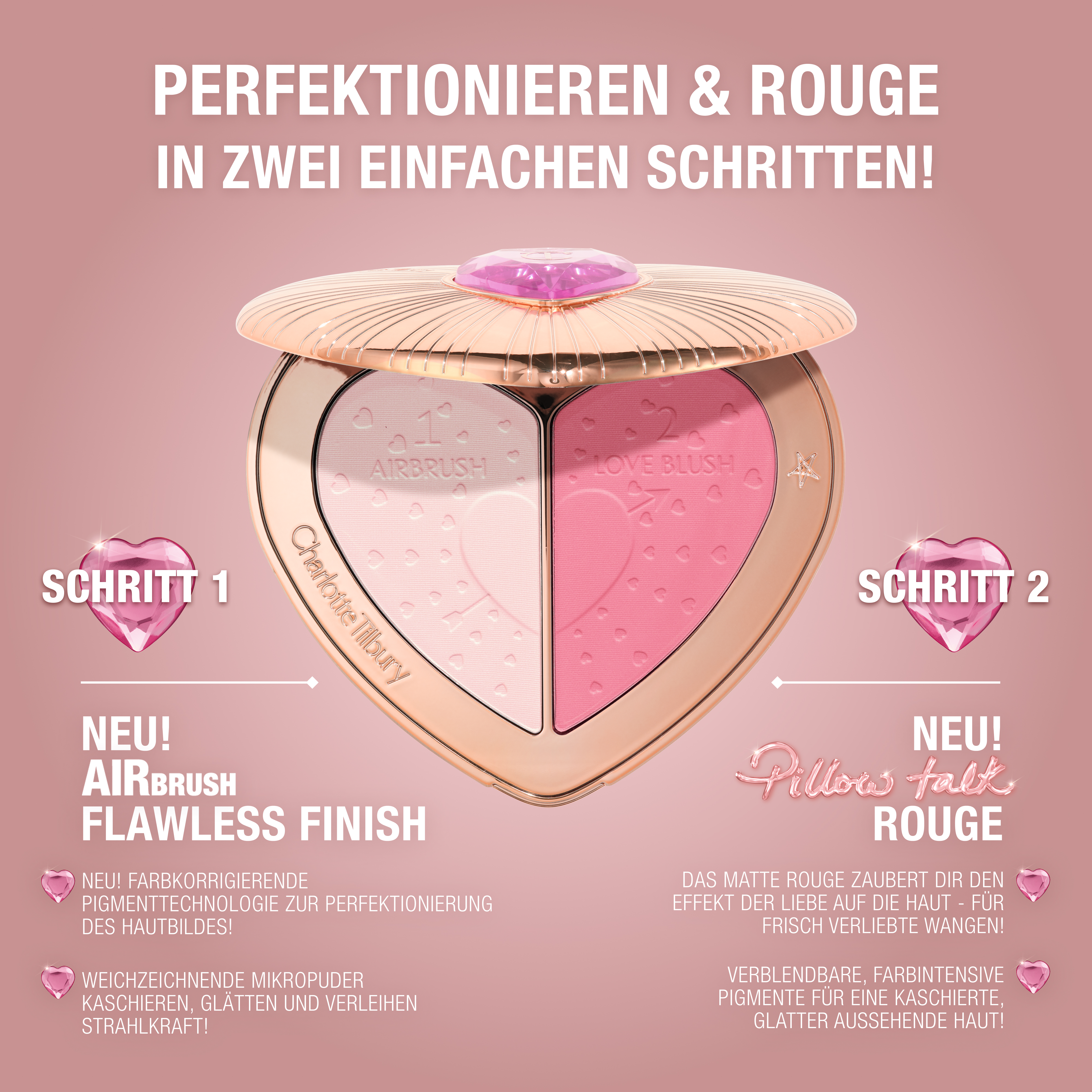 Pillow Talk Beauty Soulmates Face Palette in Flawless Pink: Pink Setting Powder + Blush